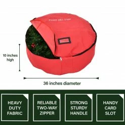 Fraser Hill Farm 36-In. Heavy-Duty Storage Bag For Large Christmas Wreaths And Garlands, Red 10 Fraser Hill Farm 36-In. Heavy-Duty Storage Bag For Large Christmas Wreaths And Garlands, Red -Christmas store unnamed file 1005