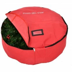 Fraser Hill Farm 30-In. Heavy-Duty Storage Bag For Medium Christmas Wreaths And Garlands, Red 14 Fraser Hill Farm 30-In. Heavy-Duty Storage Bag For Medium Christmas Wreaths And Garlands, Red -Christmas store unnamed file 1017