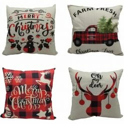 Fraser Hill Farm Assortment Of Four Christmas Accent Pillows - Series 3