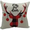 Fraser Hill Farm 15.5-In. Oh My Deer Indoor Accent Pillow, Buffalo Plaid Reindeer