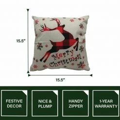 Fraser Hill Farm 15.5-In. Merry Christmas Indoor Accent Pillow, Buffalo Plaid Reindeer 9 Fraser Hill Farm 15.5-In. Merry Christmas Indoor Accent Pillow, Buffalo Plaid Reindeer -Christmas store unnamed file 1097