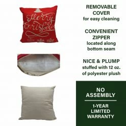 Fraser Hill Farm 15.5-In. Merry Christmas Indoor Accent Pillow, Red/White -Christmas store unnamed file 1101
