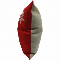 Fraser Hill Farm 15.5-In. Snowflake Indoor Accent Pillow, Red/White -Christmas store unnamed file 1110