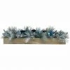 Fraser Hill Farm 42-inch 5-Candle Holder With Frosted Branches And Blue Ornaments In Wooden Box