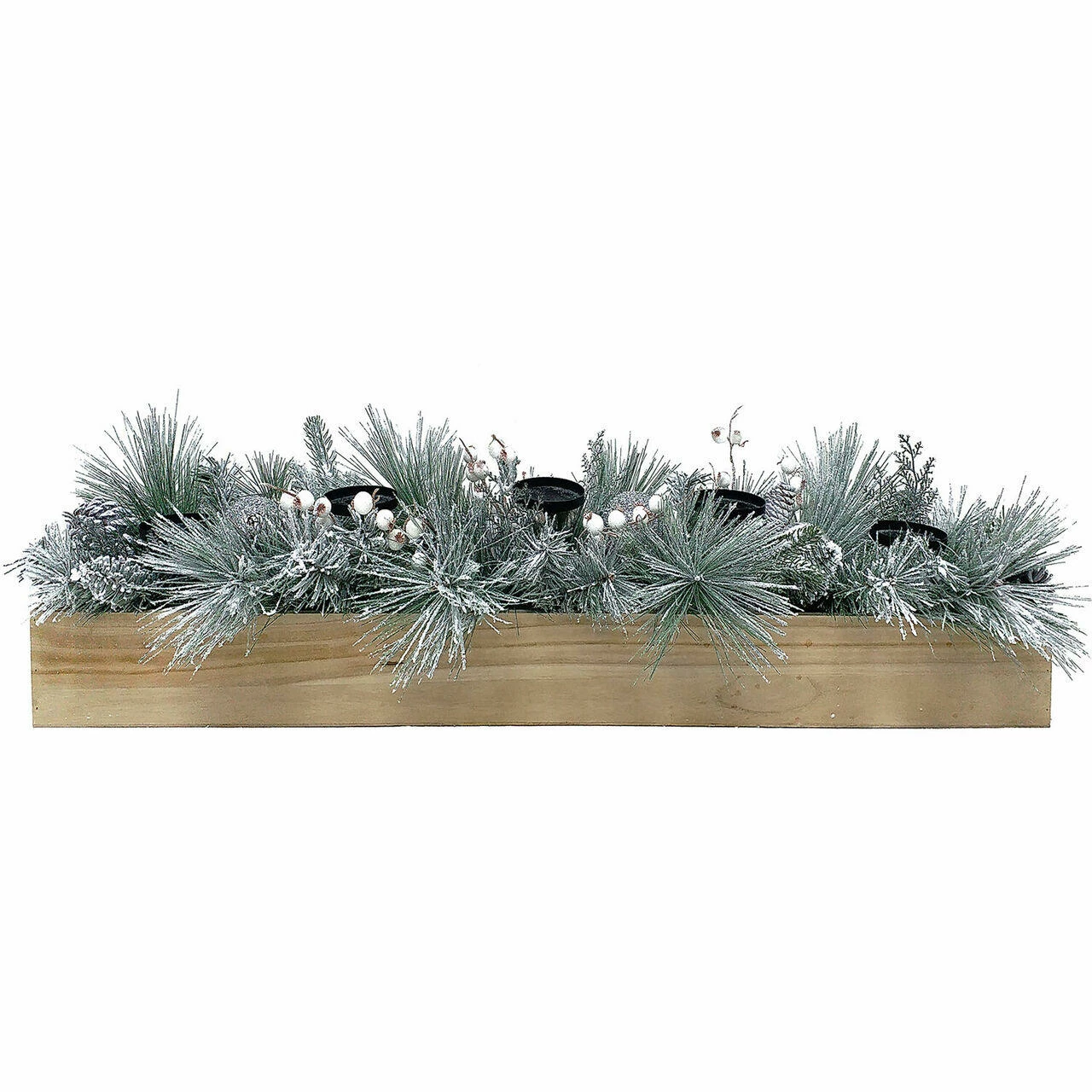 Fraser Hill Farm 42-in 5-Candle Holder W/ Frosted Branches, White Berries, Ornament Balls In Box 1 Fraser Hill Farm 42-in 5-Candle Holder W/ Frosted Branches, White Berries, Ornament Balls In Box