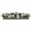 Fraser Hill Farm 42-in 5-Candle Holder W/ Frosted Branches, Red Berries And Pinecones In Wooden Box