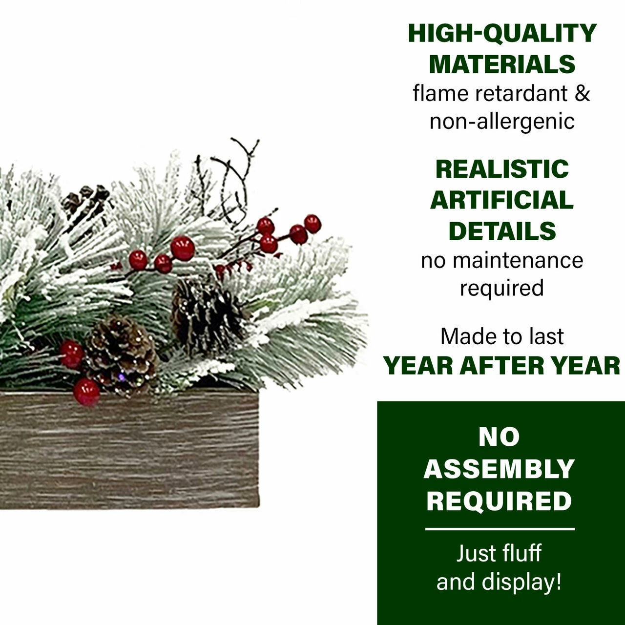 Fraser Hill Farm 42-in 5-Candle Holder W/ Frosted Branches, Red Berries And Pinecones In Wooden Box 2 Fraser Hill Farm 42-in 5-Candle Holder W/ Frosted Branches, Red Berries And Pinecones In Wooden Box - Image 2