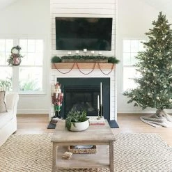 Fraser Hill Farm 42-inch 5-Candle Holder Centerpiece W/ Boxwood Greenery, Red Berries In Wooden Box 7 Fraser Hill Farm 42-inch 5-Candle Holder Centerpiece W/ Boxwood Greenery, Red Berries In Wooden Box -Christmas store unnamed file 1156