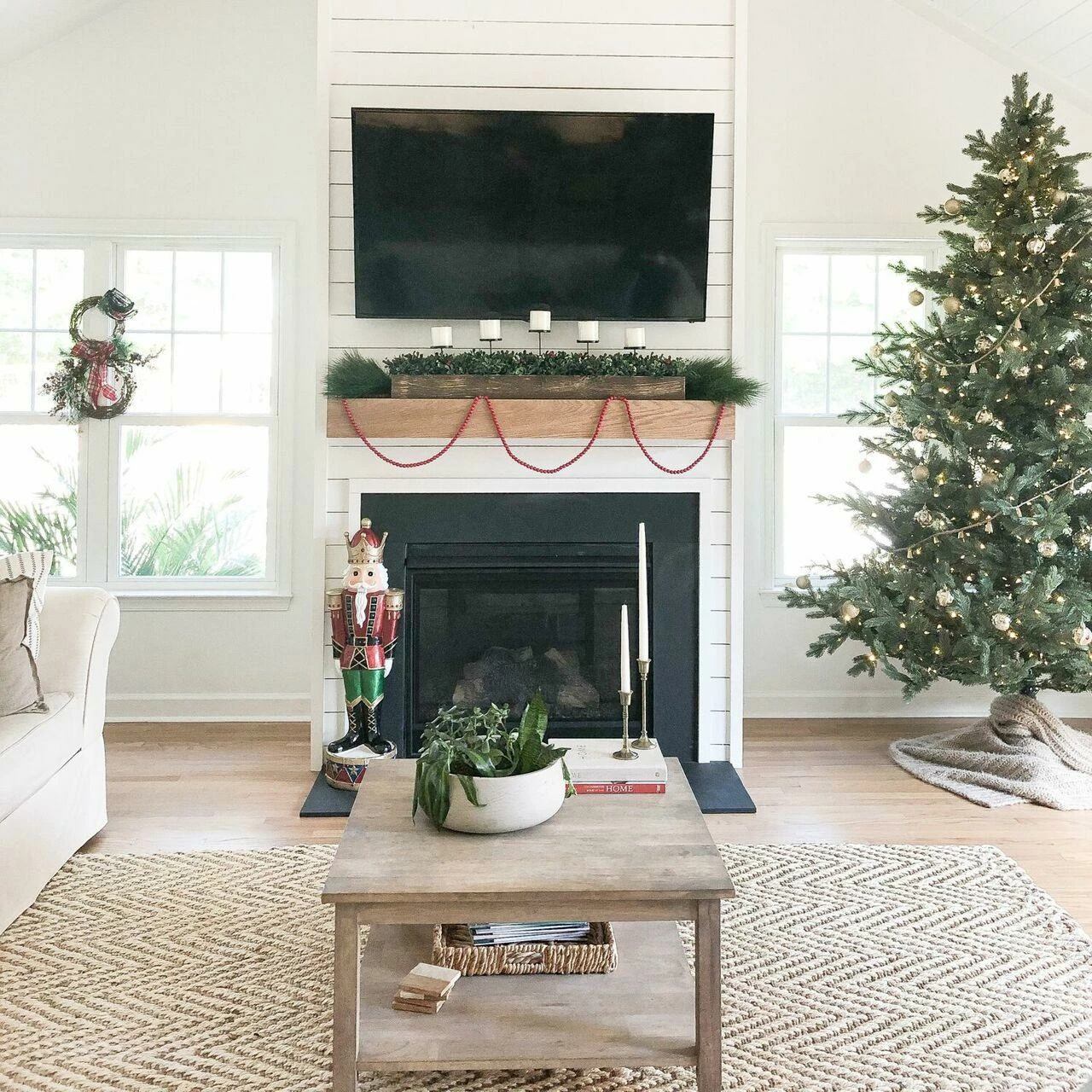 Fraser Hill Farm 42-inch 5-Candle Holder Centerpiece W/ Boxwood Greenery, Red Berries In Wooden Box 3 Fraser Hill Farm 42-inch 5-Candle Holder Centerpiece W/ Boxwood Greenery, Red Berries In Wooden Box - Image 3