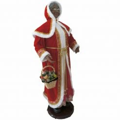 Fraser Hill Farm 58-In. Dancing African American Mrs. Claus W/ Hooded Cloak And Basket, Life-Size -Christmas store unnamed file 1171
