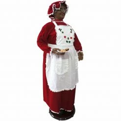 Fraser Hill Farm 58-In. Dancing African American Mrs. Claus With Apron And Cookies, Life-Sized -Christmas store unnamed file 1183