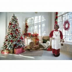 Fraser Hill Farm 58-In. Dancing African American Mrs. Claus With Apron And Cookies, Life-Sized -Christmas store unnamed file 1186
