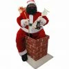 Fraser Hill Farm 48-In. Music And Motion African American Santa In Chimney, Life-Size Indoor Decor