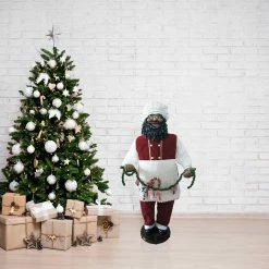 Fraser Hill Farm 58-In. African American Dancing Baking Santa W/ Apron And Christmas Cookie Garland 22 Fraser Hill Farm 58-In. African American Dancing Baking Santa W/ Apron And Christmas Cookie Garland -Christmas store unnamed file 1222