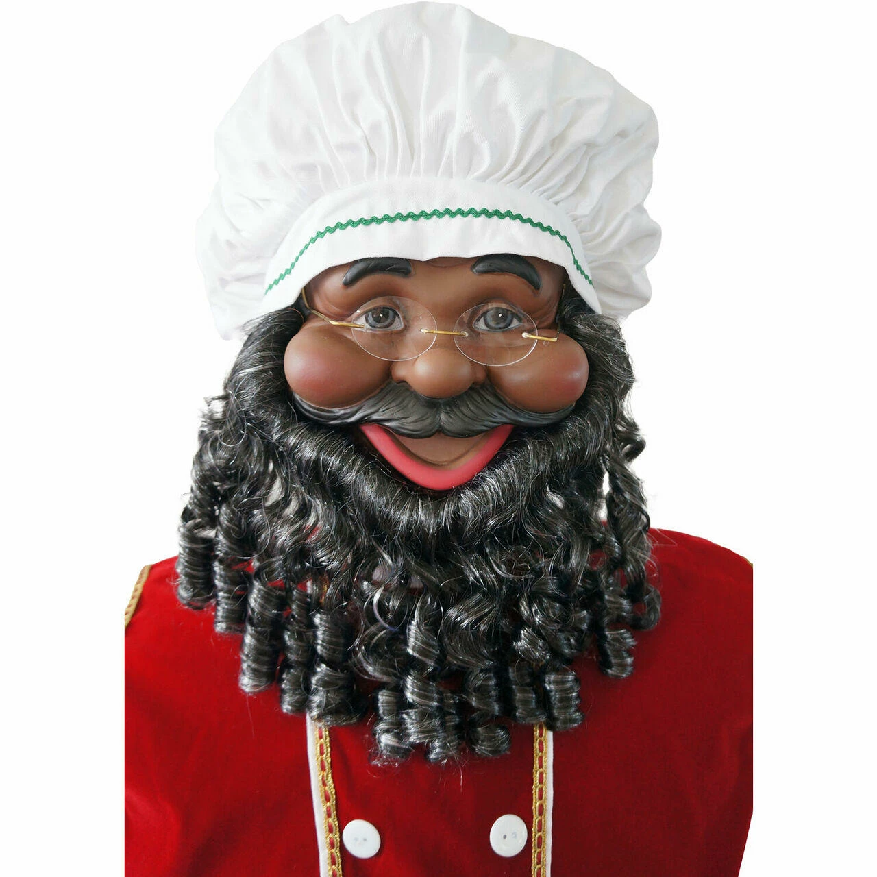 Fraser Hill Farm 58-In. African American Dancing Baking Santa W/ Apron And Christmas Cookie Garland 8 Fraser Hill Farm 58-In. African American Dancing Baking Santa W/ Apron And Christmas Cookie Garland - Image 8