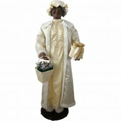 Fraser Hill Farm 58-In. African American Dancing Mrs. Claus With Gift And Basket