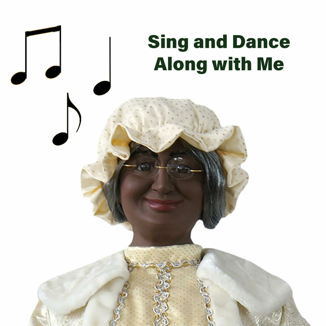 Fraser Hill Farm 58-In. African American Dancing Mrs. Claus With Gift And Basket 4 Fraser Hill Farm 58-In. African American Dancing Mrs. Claus With Gift And Basket - Image 4