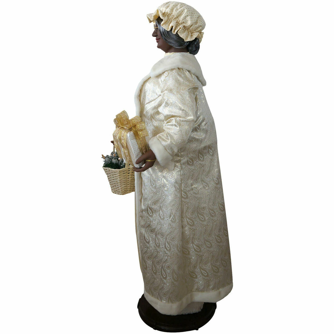 Fraser Hill Farm 58-In. African American Dancing Mrs. Claus With Gift And Basket 11 Fraser Hill Farm 58-In. African American Dancing Mrs. Claus With Gift And Basket - Image 11