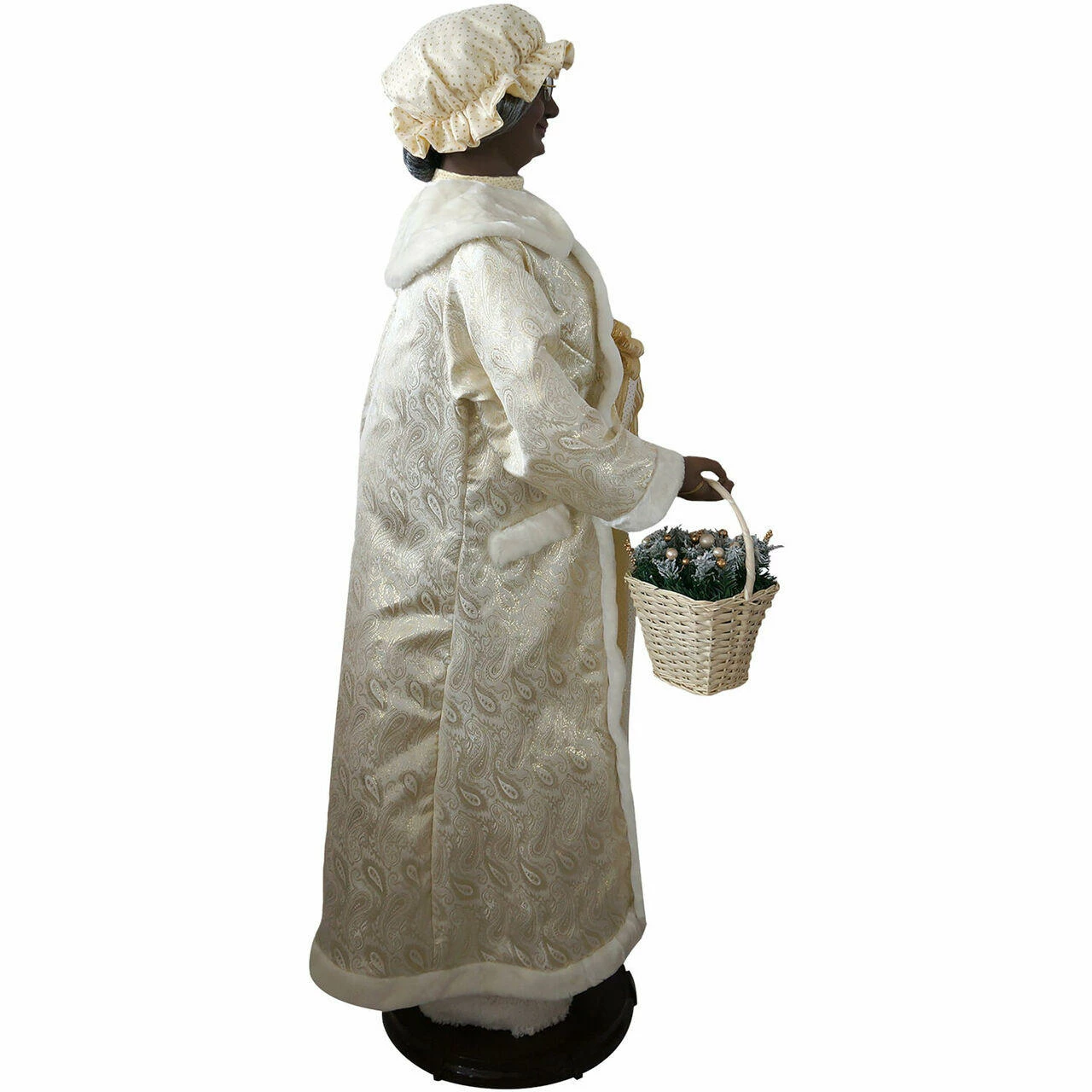 Fraser Hill Farm 58-In. African American Dancing Mrs. Claus With Gift And Basket 12 Fraser Hill Farm 58-In. African American Dancing Mrs. Claus With Gift And Basket - Image 12