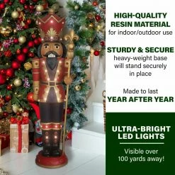 Fraser Hill Farm 5-Ft. Indoor/Outdoor Musical African American Nutcracker Statue W/ LED Light, Timer 6 Fraser Hill Farm 5-Ft. Indoor/Outdoor Musical African American Nutcracker Statue W/ LED Light, Timer -Christmas store unnamed file 1267