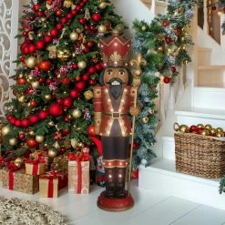 Fraser Hill Farm 5-Ft. Indoor/Outdoor Musical African American Nutcracker Statue W/ LED Light, Timer 7 Fraser Hill Farm 5-Ft. Indoor/Outdoor Musical African American Nutcracker Statue W/ LED Light, Timer -Christmas store unnamed file 1268