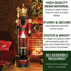 Fraser Hill Farm 6-Ft. Jeweled African American Nutcracker Greeter W/ Staff And 22 LED Lights 9 Fraser Hill Farm 6-Ft. Jeweled African American Nutcracker Greeter W/ Staff And 22 LED Lights -Christmas store unnamed file 1280