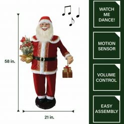 Fraser Hill Farm 58-In. Dancing Santa Claus W/ Prelit Christmas Tree And Wrapped Gifts, Life-Size -Christmas store unnamed file 1291