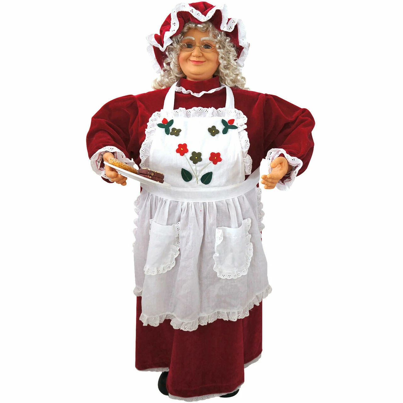 Fraser Hill Farm 36-In. Dancing Baking Mrs. Claus With Apron And Christmas Cookies 1 Fraser Hill Farm 36-In. Dancing Baking Mrs. Claus With Apron And Christmas Cookies