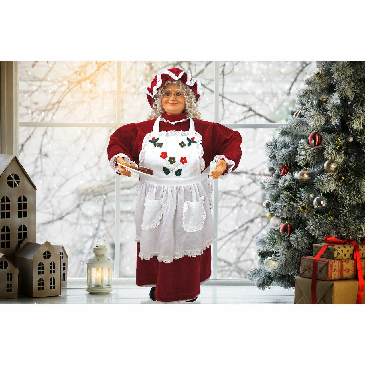 Fraser Hill Farm 36-In. Dancing Baking Mrs. Claus With Apron And Christmas Cookies 15 Fraser Hill Farm 36-In. Dancing Baking Mrs. Claus With Apron And Christmas Cookies - Image 15
