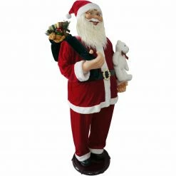Fraser Hill Farm 58" Life-Size Dancing Santa With Teddy Bear -Christmas store unnamed file 1367