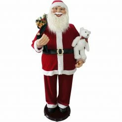 Fraser Hill Farm 58" Life-Size Dancing Santa With Teddy Bear -Christmas store unnamed file 1370