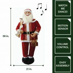 Fraser Hill Farm 58" Life-Size Dancing Santa With Gifts In Hand -Christmas store unnamed file 1376