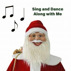 Fraser Hill Farm 58" Life-Size Dancing Santa With Wreath And Gift Sack -Christmas store unnamed file 1394