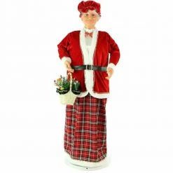 Fraser Hill Farm 58" Life-Size Dancing Mrs. Claus With Basket