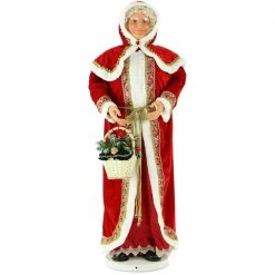 Christmas store 53 Fraser Hill Farm 58" Life-Size Dancing Mrs. Claus W/ Hooded Cloak And Basket