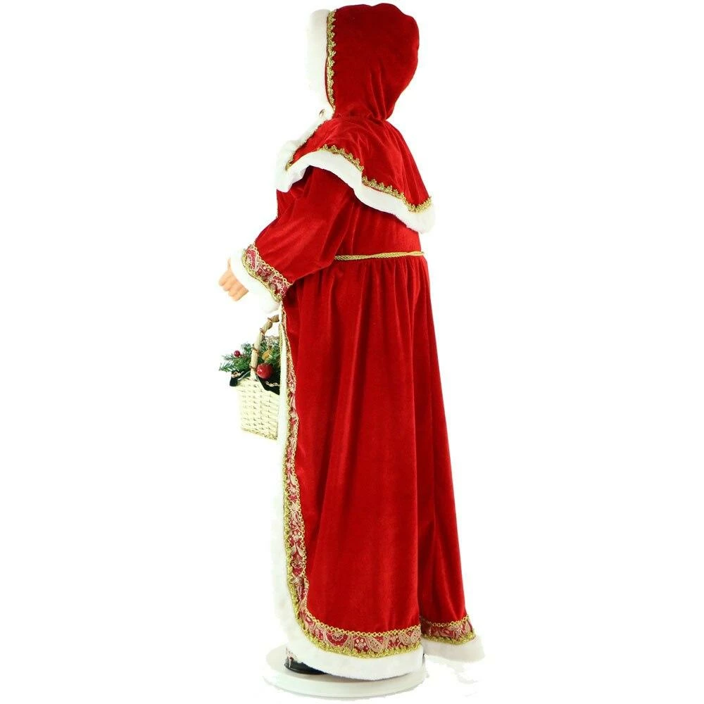 Fraser Hill Farm 58" Life-Size Dancing Mrs. Claus W/ Hooded Cloak And Basket 9 Fraser Hill Farm 58" Life-Size Dancing Mrs. Claus W/ Hooded Cloak And Basket - Image 9