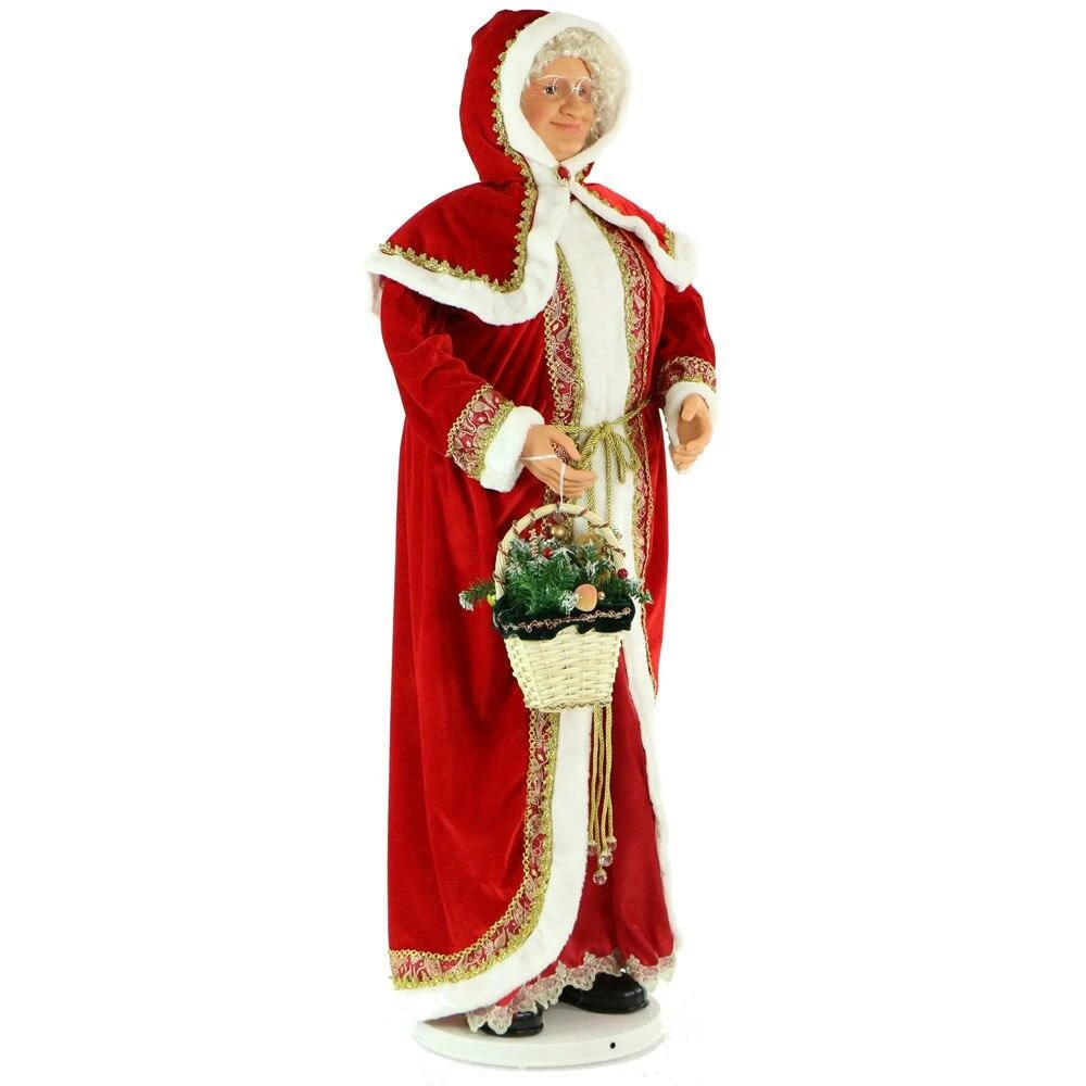 Fraser Hill Farm 58" Life-Size Dancing Mrs. Claus W/ Hooded Cloak And Basket 10 Fraser Hill Farm 58" Life-Size Dancing Mrs. Claus W/ Hooded Cloak And Basket - Image 10