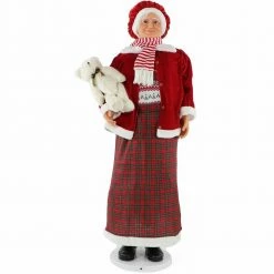 Fraser Hill Farm 58" Life-Size Dancing Mrs. Claus With Teddy Bear