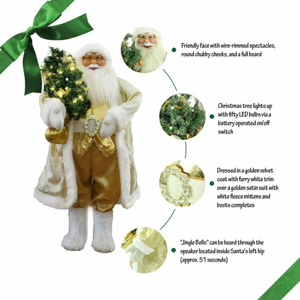 Fraser Hill Farm 36" Music And Motion Santa With Christmas Tree 2 Fraser Hill Farm 36" Music And Motion Santa With Christmas Tree - Image 2