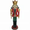 Fraser Hill Farm 4-Ft. Nutcracker King W/ Crown And Scepter, Resin Statue W/ LED Lights
