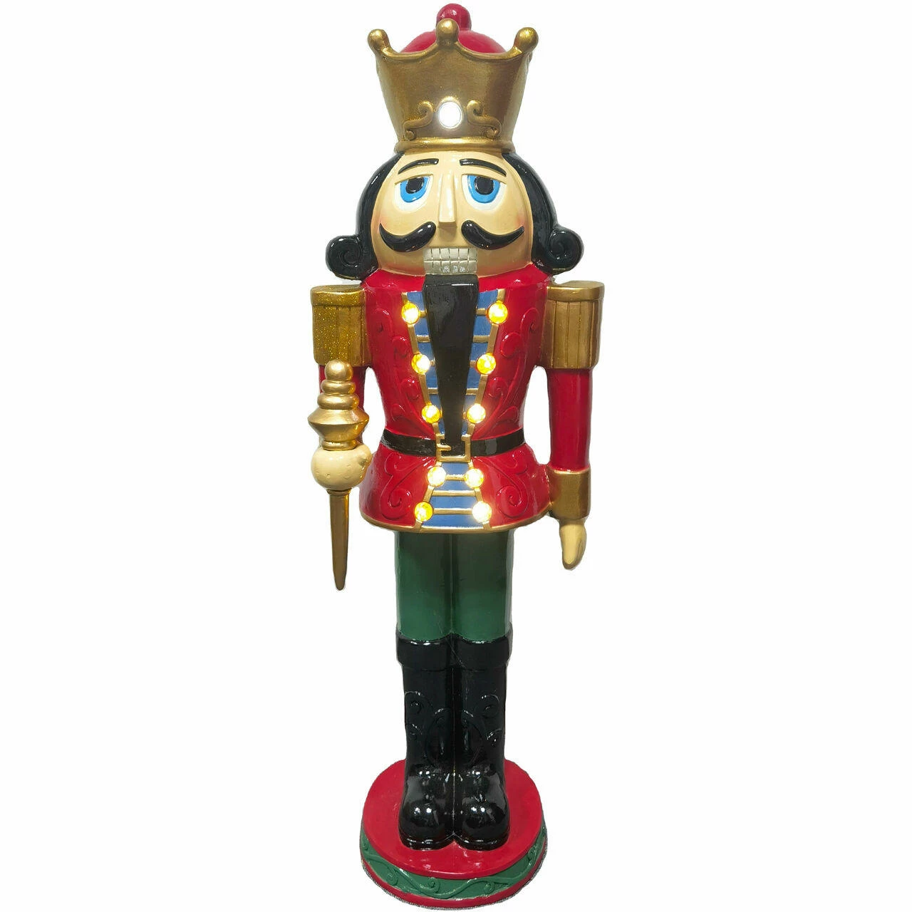Fraser Hill Farm 4-Ft. Nutcracker King W/ Crown And Scepter, Resin Statue W/ LED Lights 4 Fraser Hill Farm 4-Ft. Nutcracker King W/ Crown And Scepter, Resin Statue W/ LED Lights - Image 4