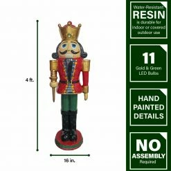 Fraser Hill Farm 4-Ft. Nutcracker King W/ Crown And Scepter, Resin Statue W/ LED Lights 10 Fraser Hill Farm 4-Ft. Nutcracker King W/ Crown And Scepter, Resin Statue W/ LED Lights -Christmas store unnamed file 1487