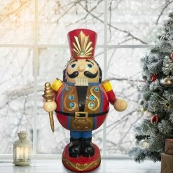 Fraser Hill Farm 3-Ft. Roly Poly Nutcracker Toy Soldier, Resin Statue W/ LED Lights 8 Fraser Hill Farm 3-Ft. Roly Poly Nutcracker Toy Soldier, Resin Statue W/ LED Lights -Christmas store unnamed file 1491