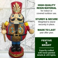 Fraser Hill Farm 3-Ft. Roly Poly Nutcracker Toy Soldier, Resin Statue W/ LED Lights 11 Fraser Hill Farm 3-Ft. Roly Poly Nutcracker Toy Soldier, Resin Statue W/ LED Lights -Christmas store unnamed file 1494