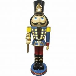Fraser Hill Farm 3-Ft. Nutcracker Toy Soldier Holding Staff, Resin Statue W/ LED Lights 9 Fraser Hill Farm 3-Ft. Nutcracker Toy Soldier Holding Staff, Resin Statue W/ LED Lights -Christmas store unnamed file 1504