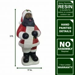Fraser Hill Farm 3-Ft. African American Santa Claus Statue Holding A Naughty & Nice List 9 Fraser Hill Farm 3-Ft. African American Santa Claus Statue Holding A Naughty & Nice List -Christmas store unnamed file 1511