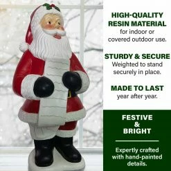 Fraser Hill Farm 3-Ft. Traditional Santa Claus Statue Holding A Naughty & Nice List, Resin 8 Fraser Hill Farm 3-Ft. Traditional Santa Claus Statue Holding A Naughty & Nice List, Resin -Christmas store unnamed file 1515