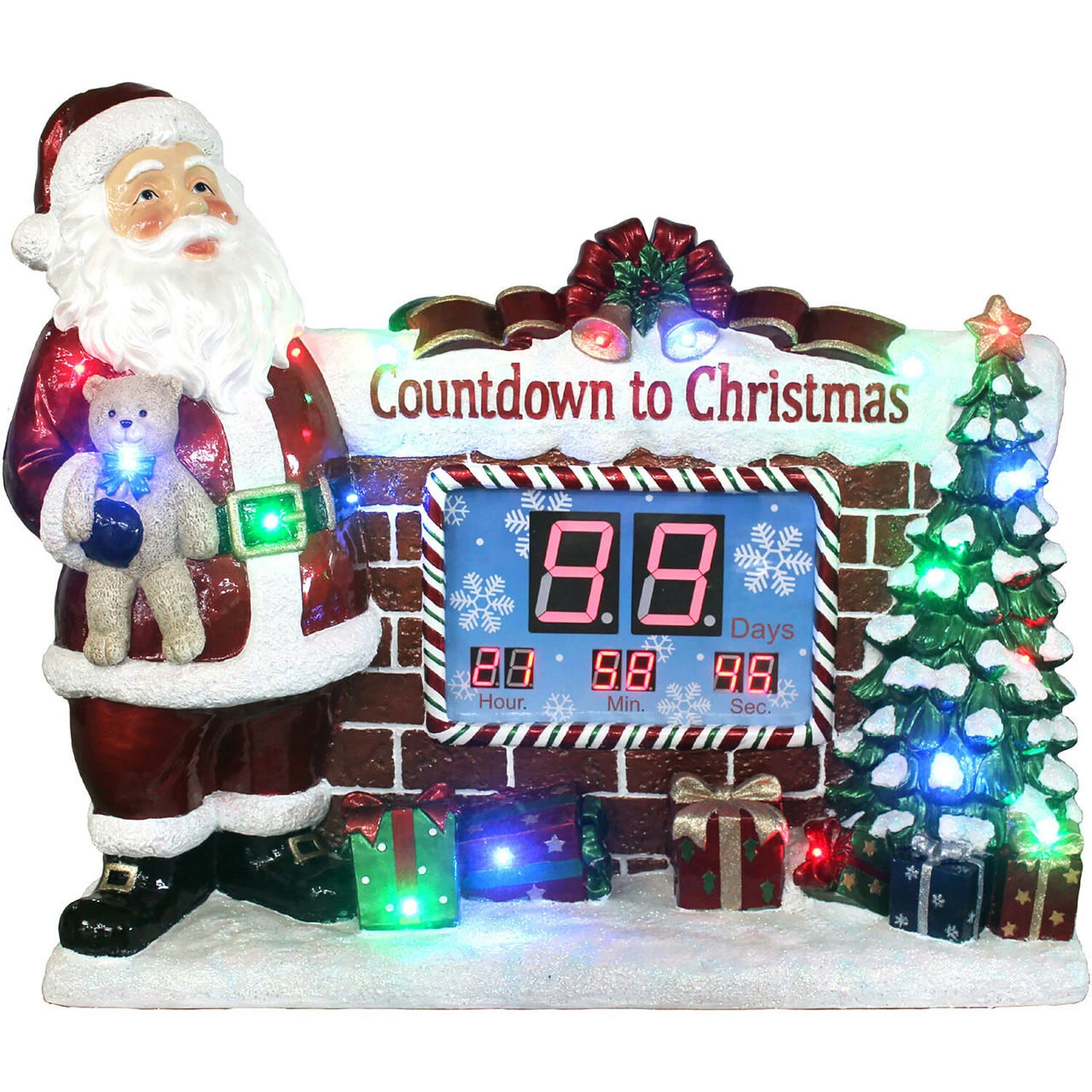 Fraser Hill Farm Musical Countdown Clock W/ Santa, Tree, Presents W/ Long-Lasting LED Lights 1 Fraser Hill Farm Musical Countdown Clock W/ Santa, Tree, Presents W/ Long-Lasting LED Lights