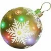 Fraser Hill Farm 18" Jeweled Ball Ornament W/ Snowflake Design In Gold W/ Long-Lasting LED Lights