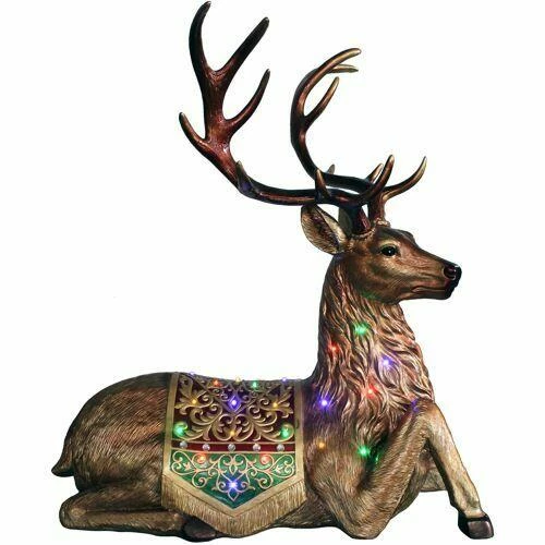Fraser Hill Farm 4-Ft. Tall Sitting Reindeer W/ Metallic Finish W/ Long-Lasting LED Lights 1 Fraser Hill Farm 4-Ft. Tall Sitting Reindeer W/ Metallic Finish W/ Long-Lasting LED Lights